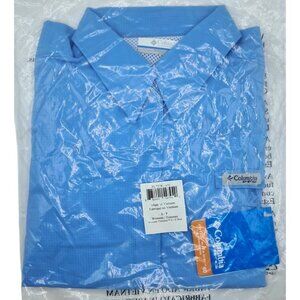 Columbia PFG Womens Tamiami II LS Shirt Blue Size S / P UPF 40 Sun Protection Ma